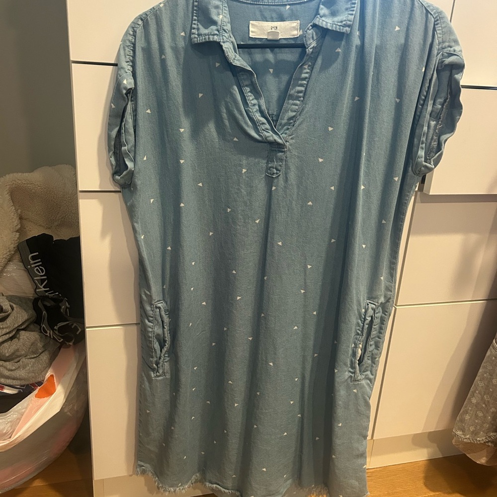Thread & Supply Light Blue Midi shirt Dress